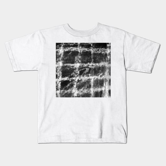 Abstract boho, Scandinavian monochrome background. Black-white watercolor with marble texture cage. Best for the print, fabric, poster, wallpaper, cover and packaging. Kids T-Shirt by Olesya Pugach